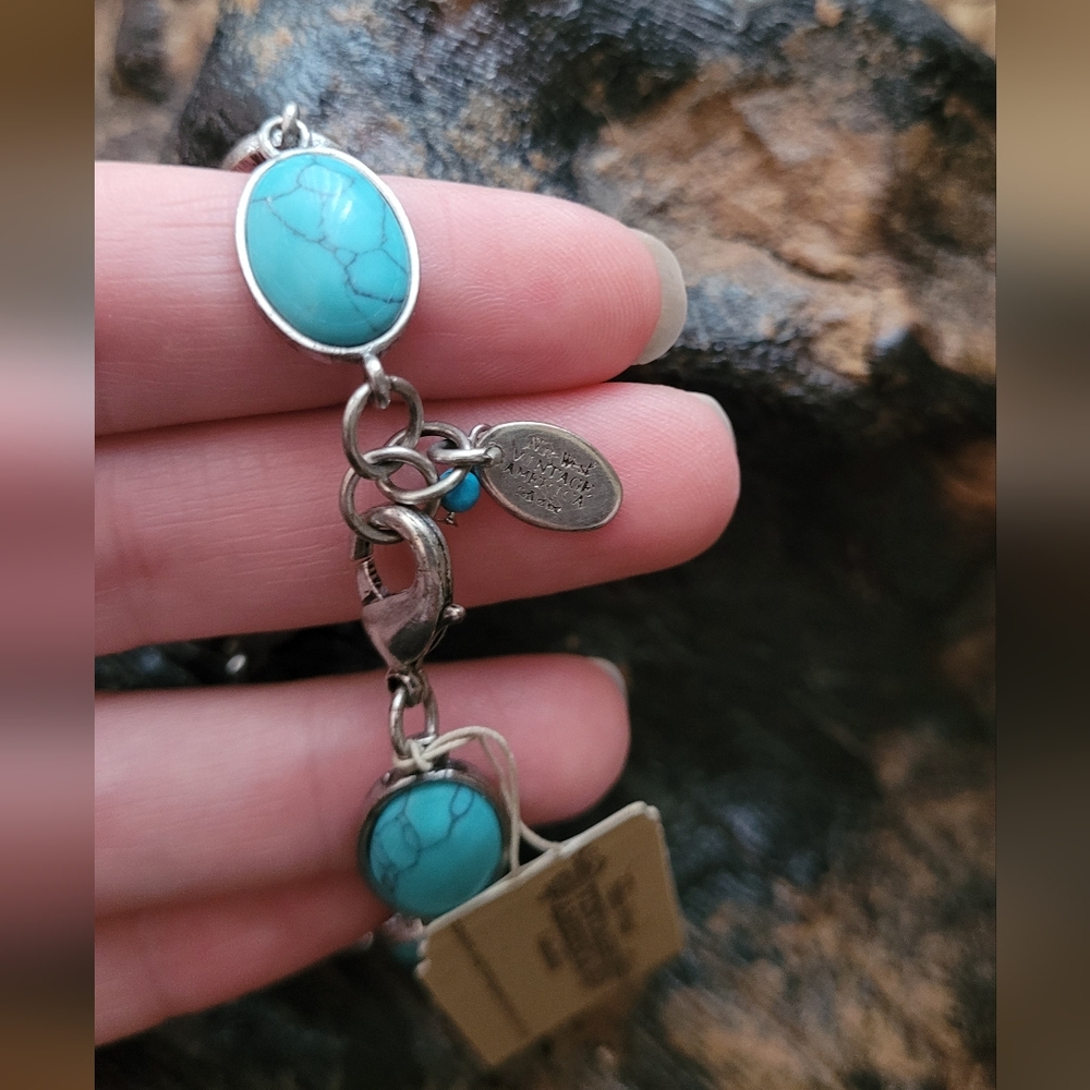 Nine West Turquoise Stone and Silver Toned Bracelet - Picture 3 of 4